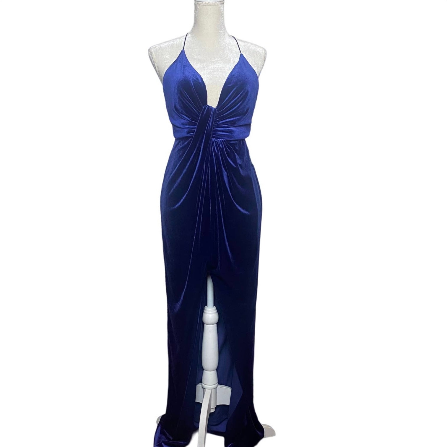 Aidan Mattox Purple Velvet Long Eveving Dresss Nwt Size 6